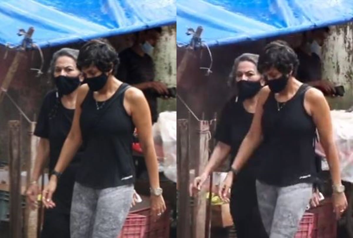 Mandira bedi spotted outside first time after his husband Raj Kaushal demise see video