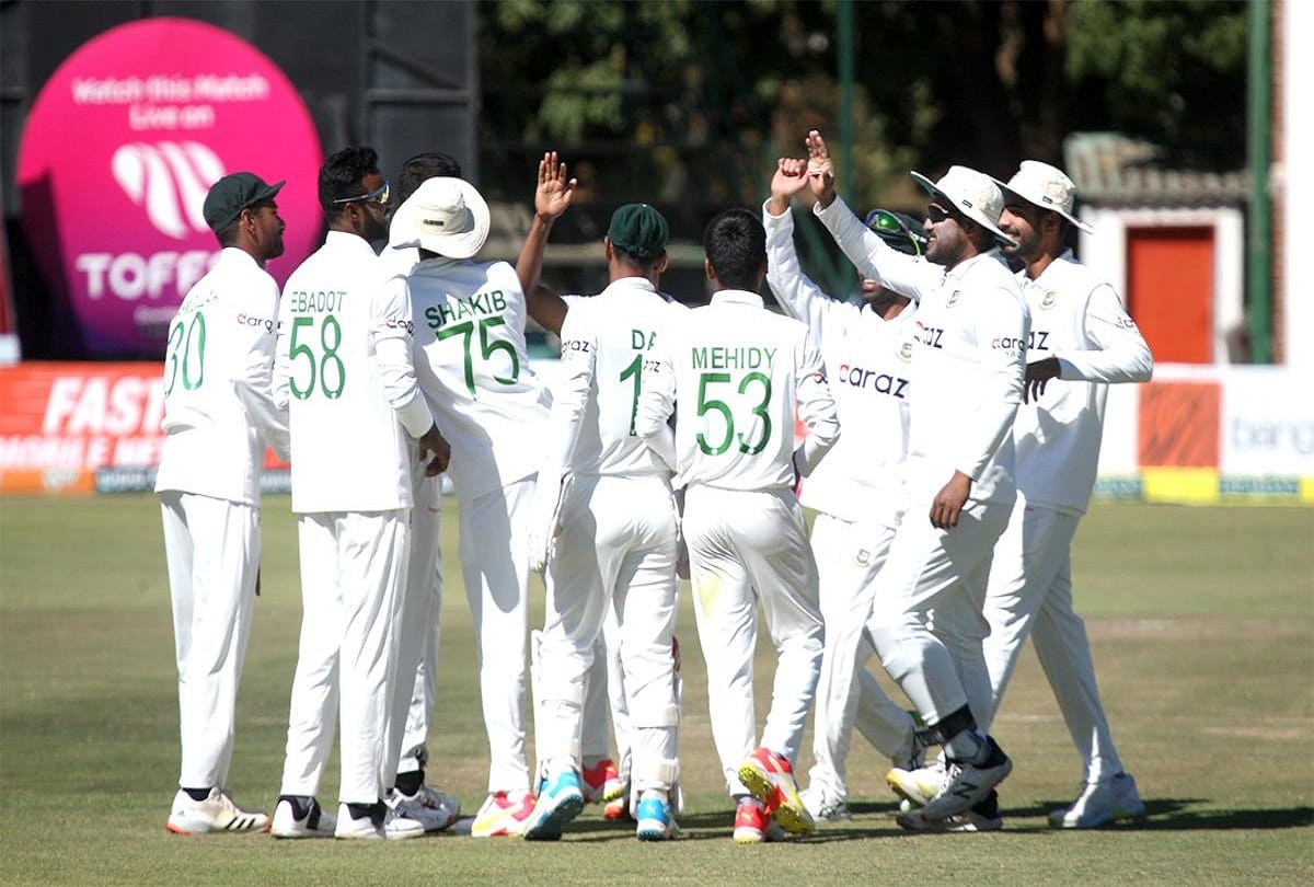 BAN VS ZIM Bangladesh beat Zimbabwe by 220 runs in Harare test Mahmudullah player of the match