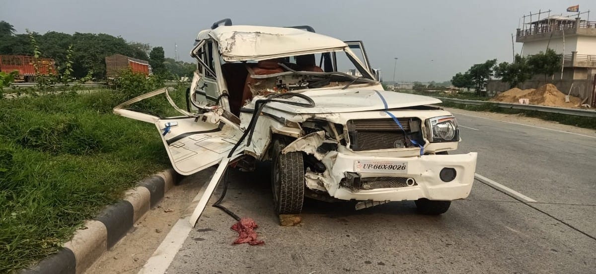 Bolero collided with truck after driver got a nap ten family members injured in varanasi
