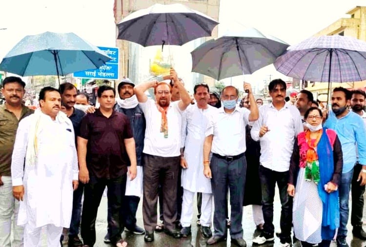 BJP protests against Rajpura incident in many districts of Punjab