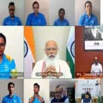 प्रधानमंत्री नरेंद्र मोदी की खिलाड़ियों से बातचीत