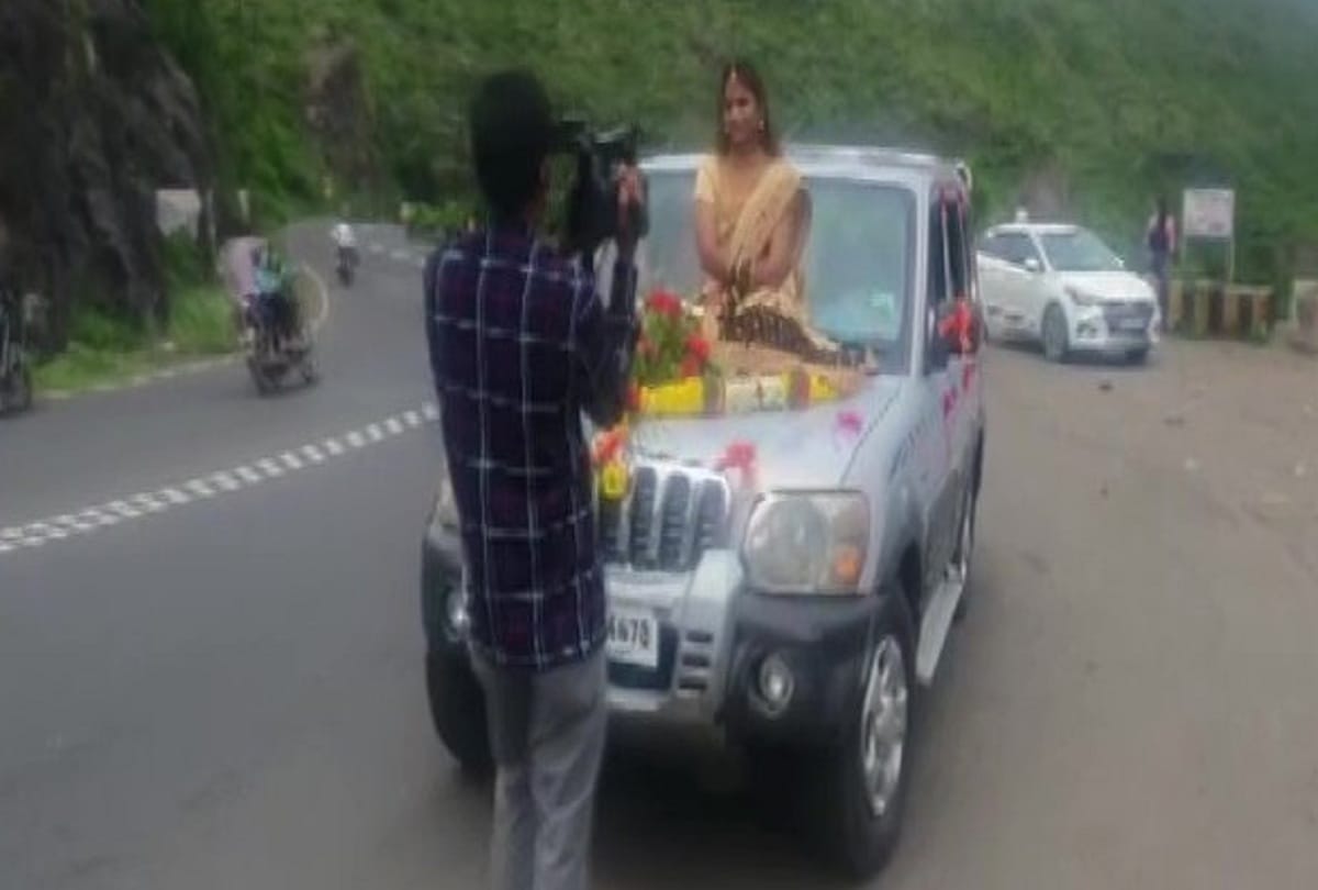 bride was shooting a video sitting without wearing mask on the bonnet of the car and police filed a case
