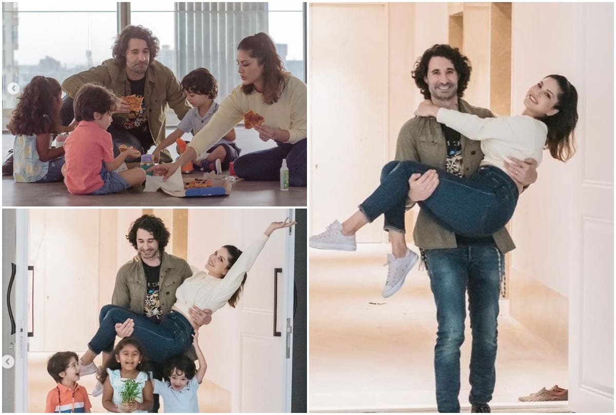 Sunny Leone Trolled For Not Holding Daughter Nisha Hands Husband Daniel Webber Support