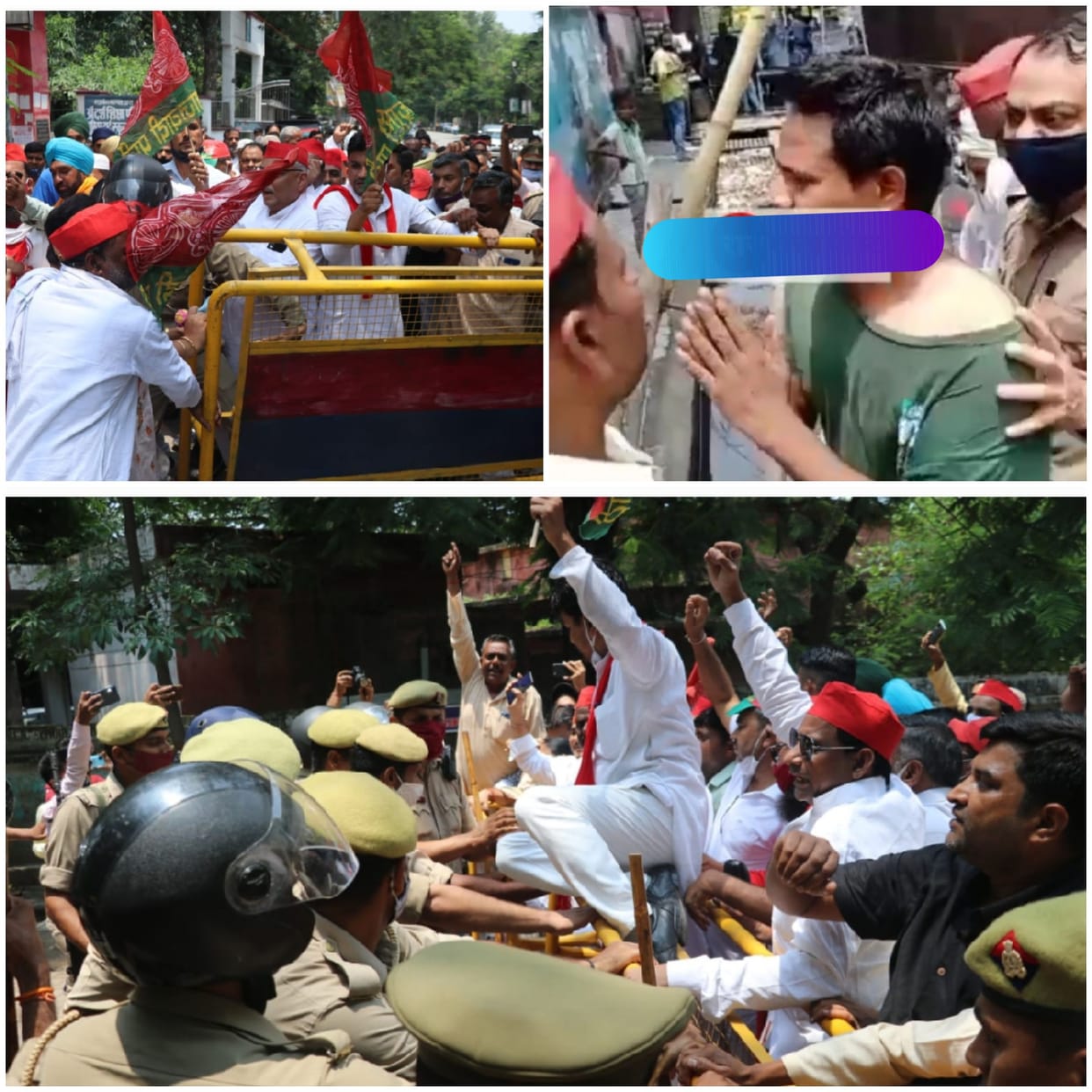 parking boy beaten by sp supporters in Muzaffarnagar, ruckus in bijnor during samajwadi party protest