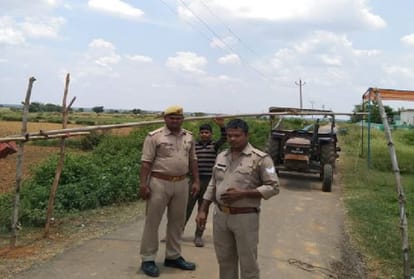 Today, the third anniversary of the Ubbha incident tight security in the village in sonebhadra