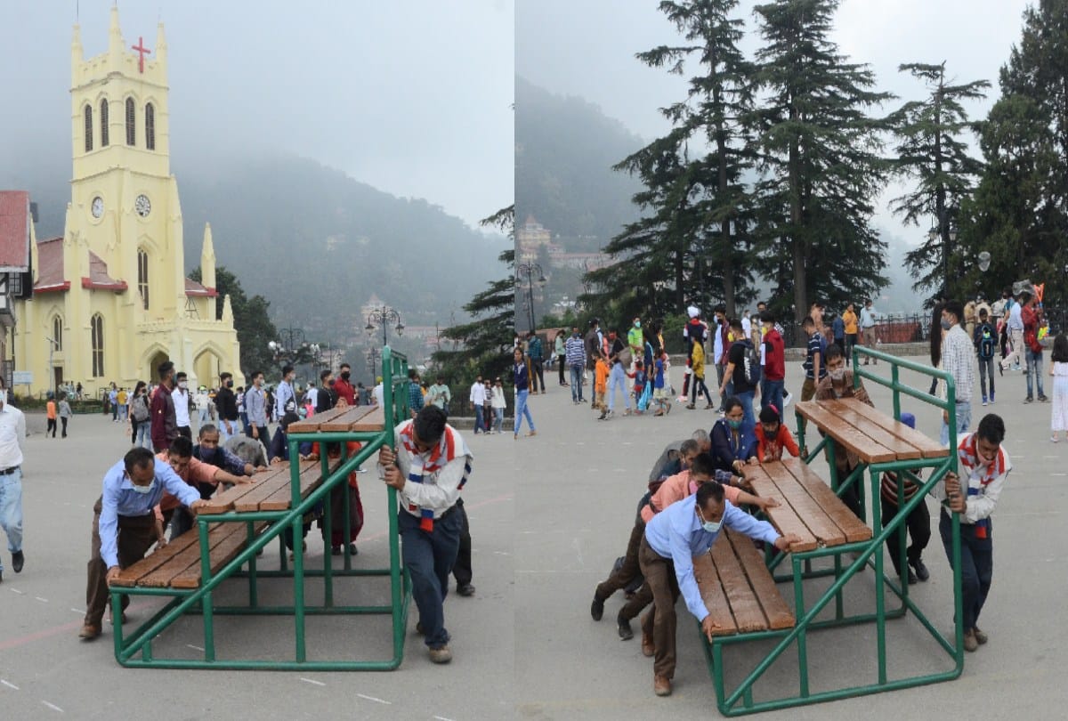 corona third wave: Limited number of people will be allowed on Shimla Ridge Maidan and Mall Road