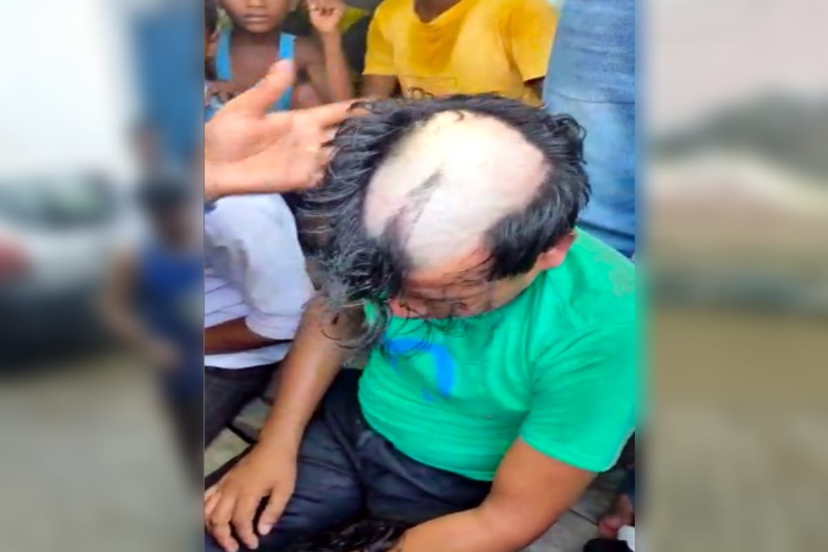 Panchayat's decision: The head of the accused of molestation was shaved, the granddaughter soot on the face of the wife