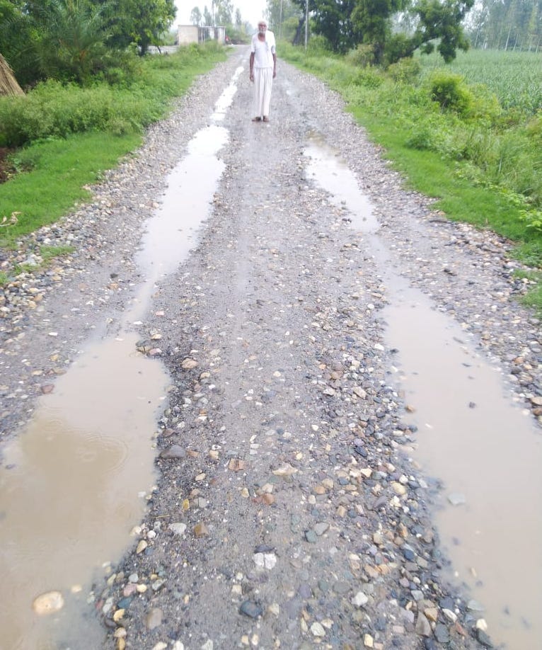Bidoli-Gangoh road in bad condition, anger villagers