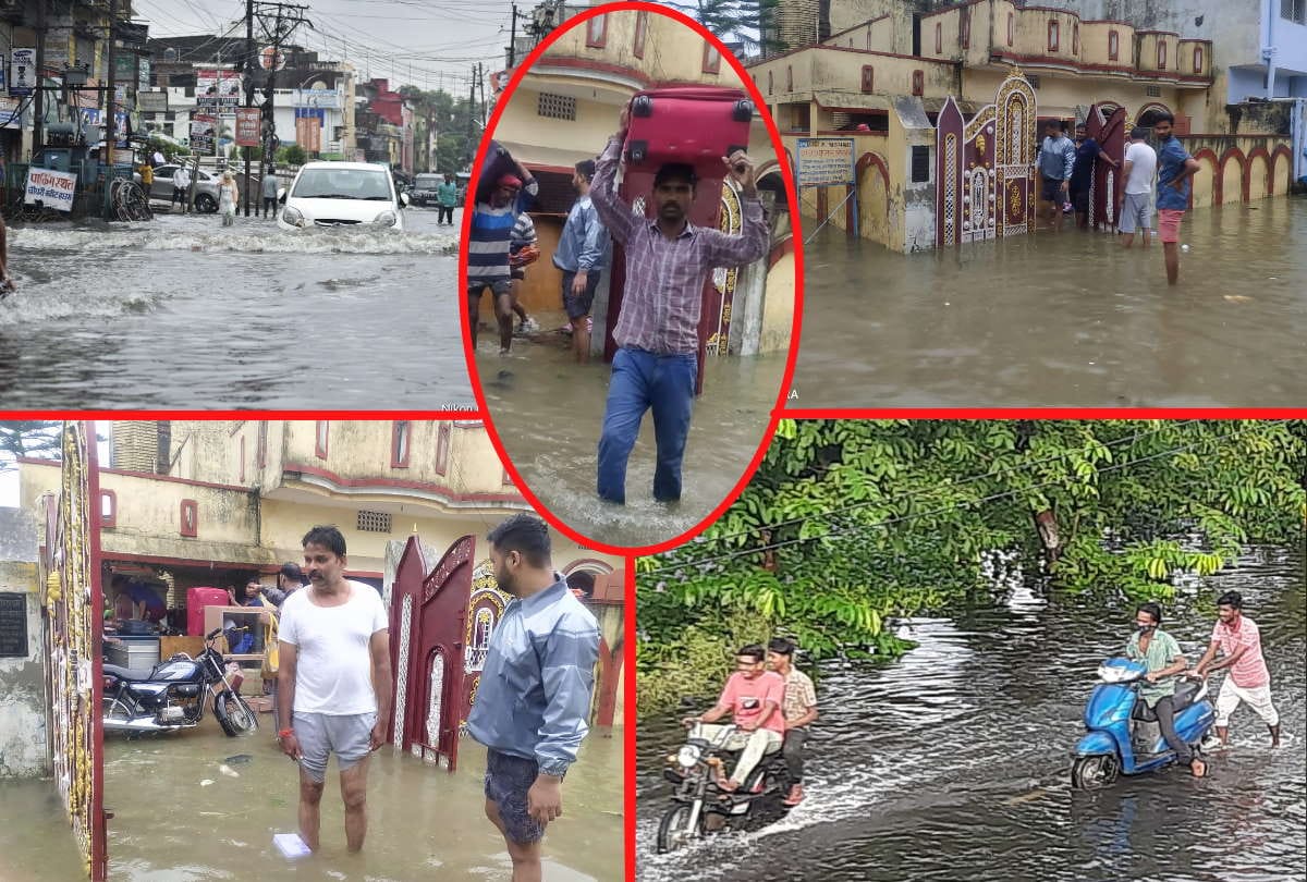 Waterlogging in shops and houses due to heavy rains in Gorakhpur