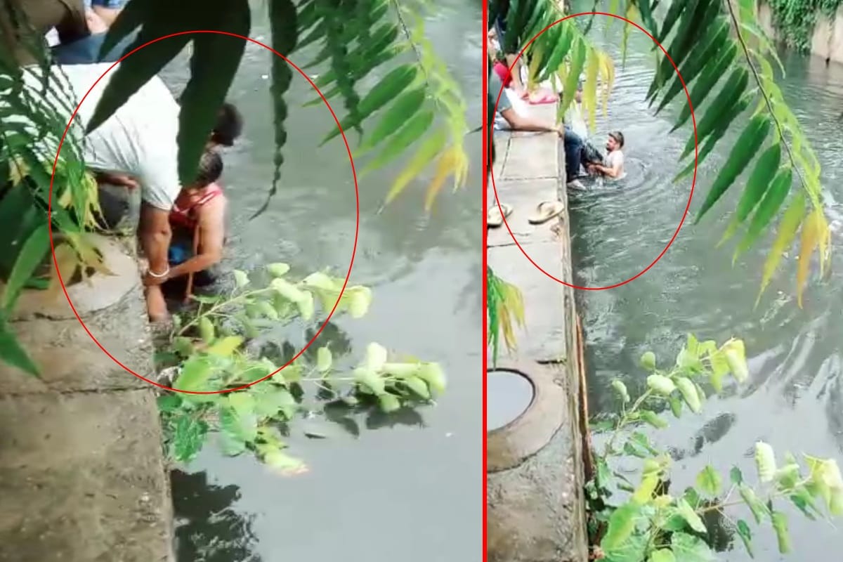 Meerut: sweeper saved the life of a young man drowned in the drain by taking risk of his own life