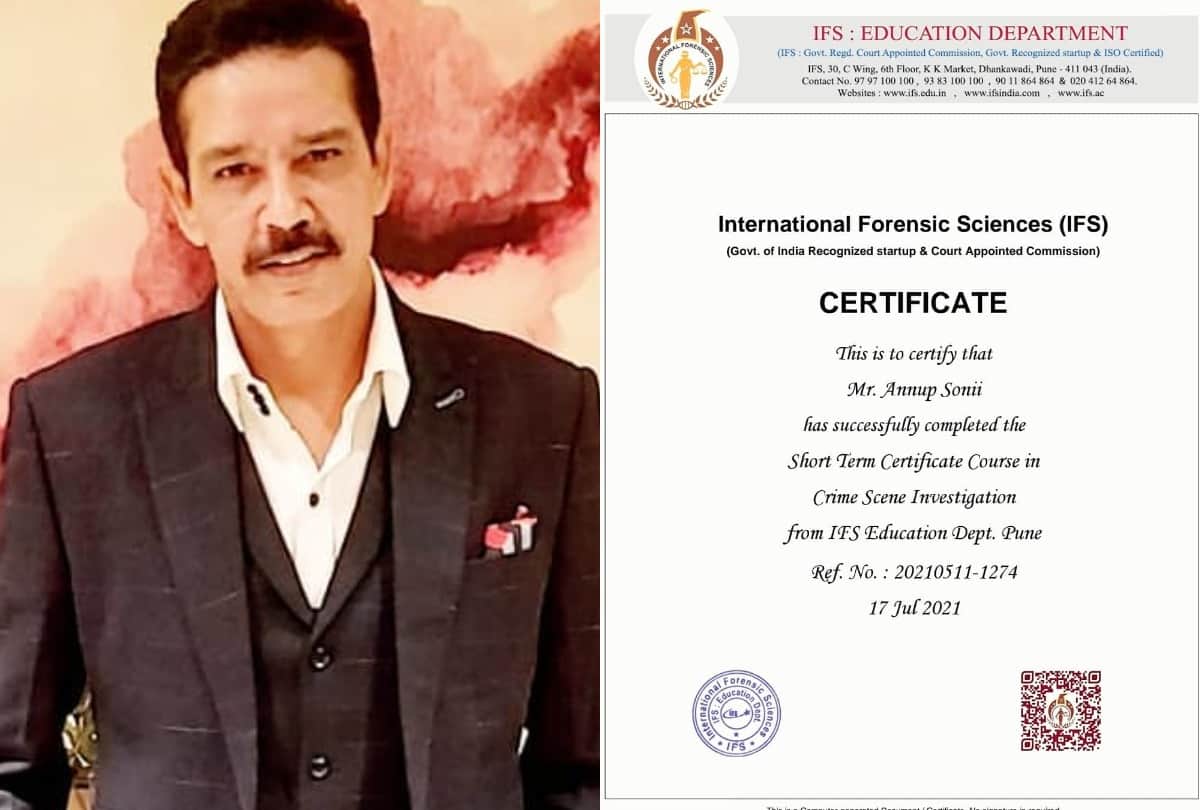 Crime Petrol Host Actor Anup Soni Shares His Happiness with Fans Says Certified Crime Scene Investigator Course