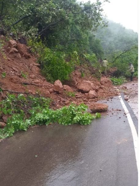 56 roads blocked due to rain