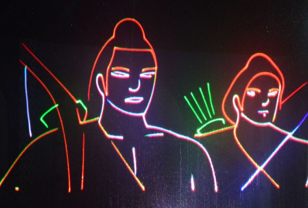 Learn the history of the city through a water and laser show