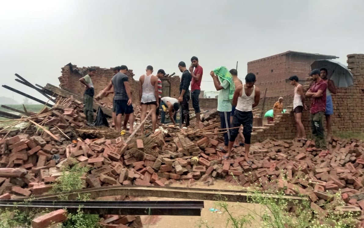 Two storey  house collapsed during rain, one child killed, three injured