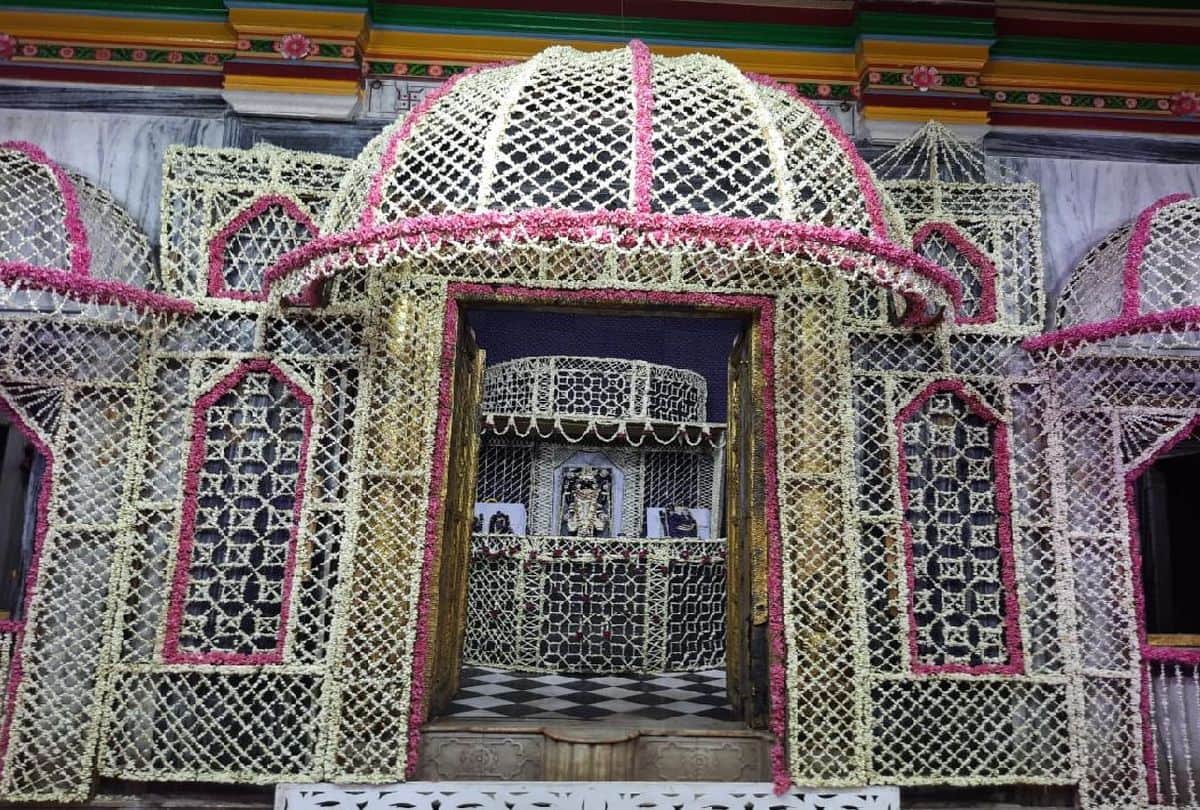 phool bangla decorates in temples of mathura on devshayani ekadashi