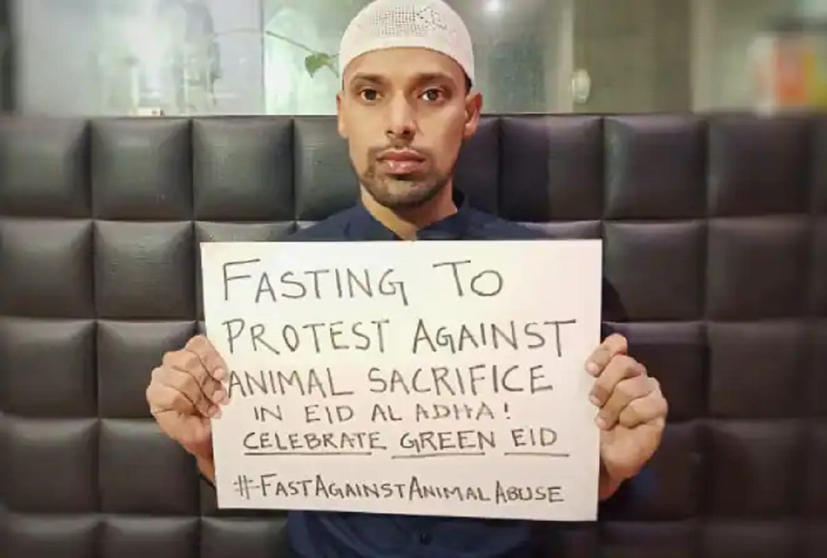 Eid: Muslim youth Altab Hossain from Kolkata, observed a 72-hour fast in protest against animal sacrifice