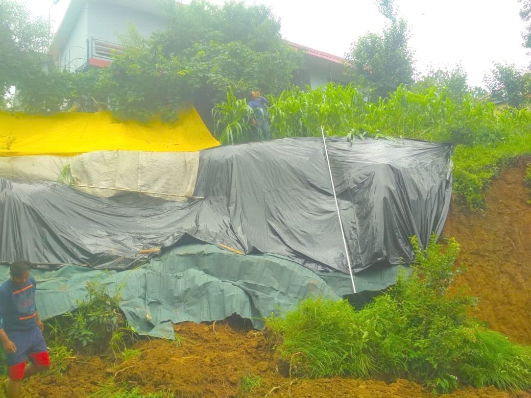 landsliding near house in Kanda