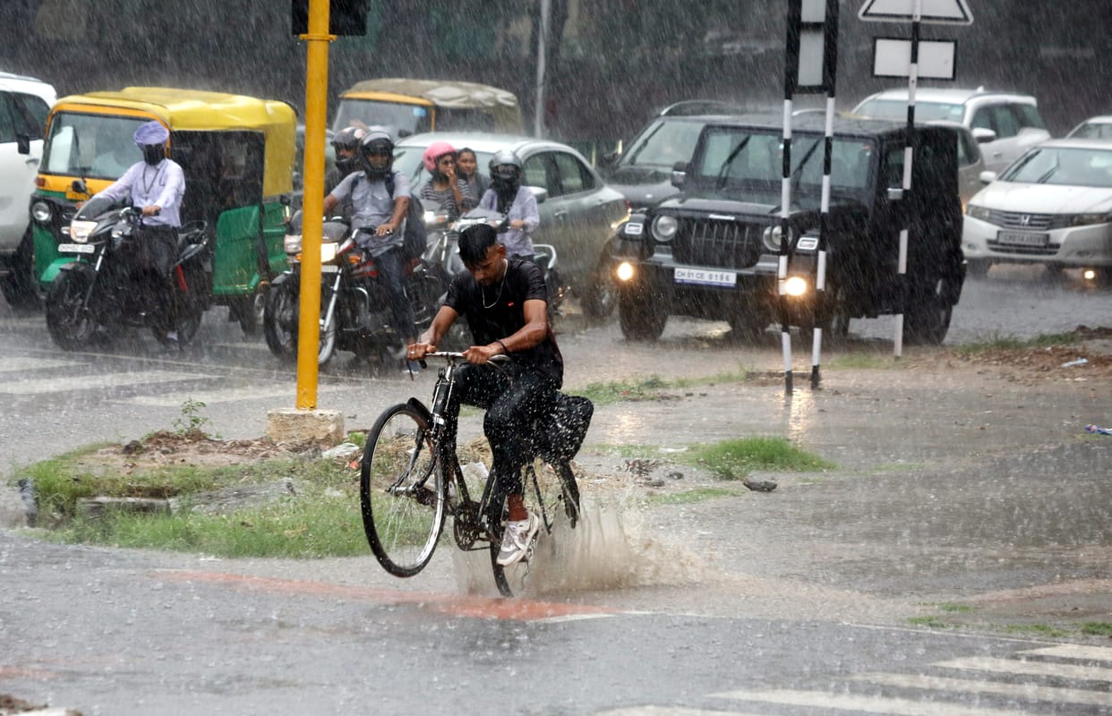 Monsoon remained active for the second consecutive day in Chandigarh