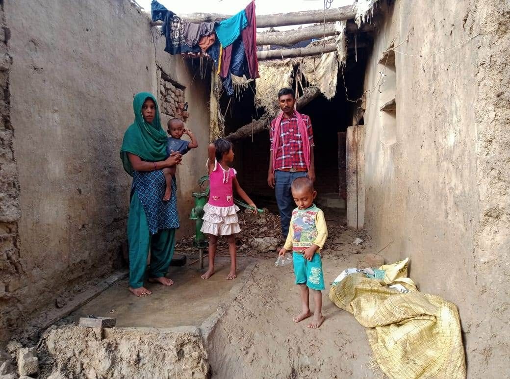 Five kutcha houses fell in the rain