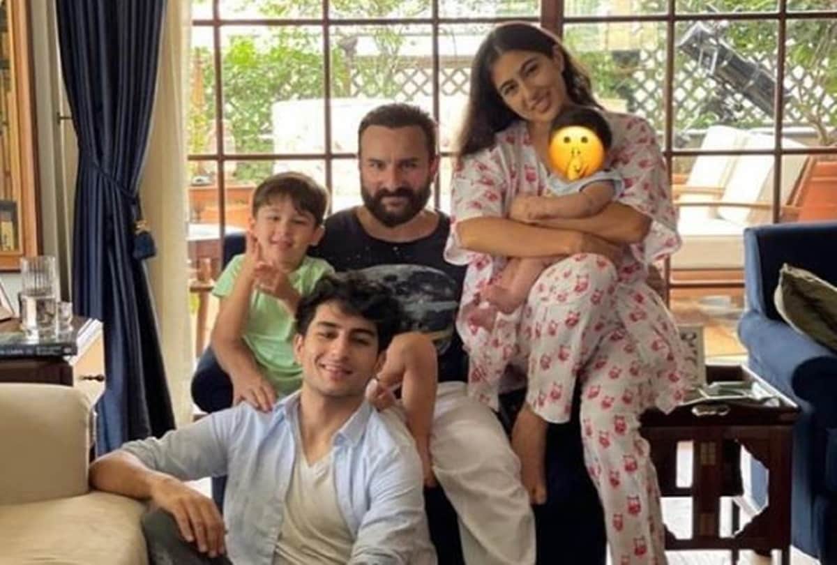 Eid mubarak Sara ali khan share photo on instagram with father saif ali khan and little brother jeh