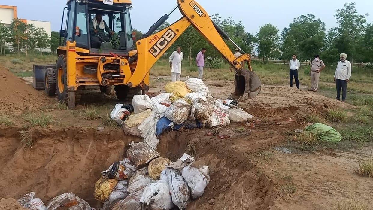 the Liquor caught in 43 cases was destroyed by police