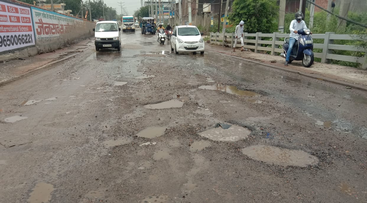 Two and a half crores were spent on the roads, pits made of rain