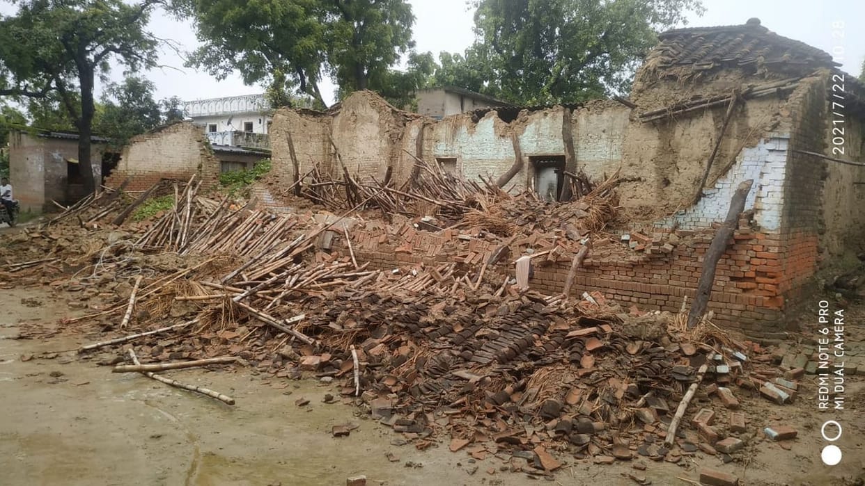 House collapsed due to rain, eight people injured