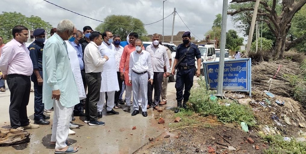 coprative minister visited wateerloged villeges in rewari