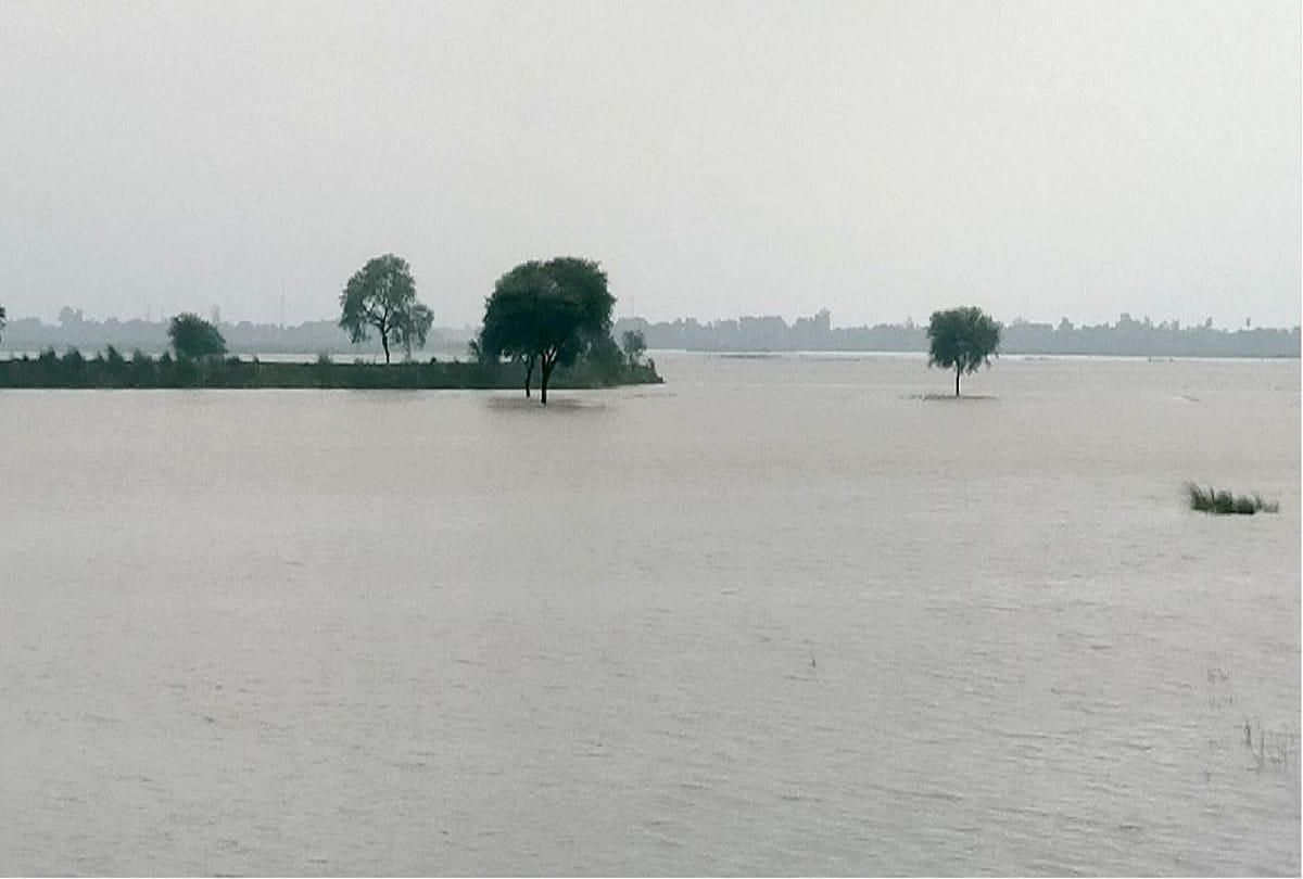 Ghaghra river water level crossed danger mark on Dighia gauge in Azamgarh Panic in coastal villages in fear of flood