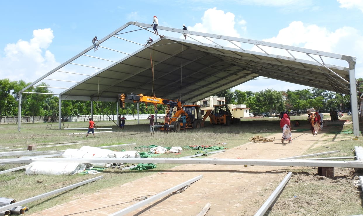 PM's meeting will be held in three water proof pandals built in 1.35 lakh square feet