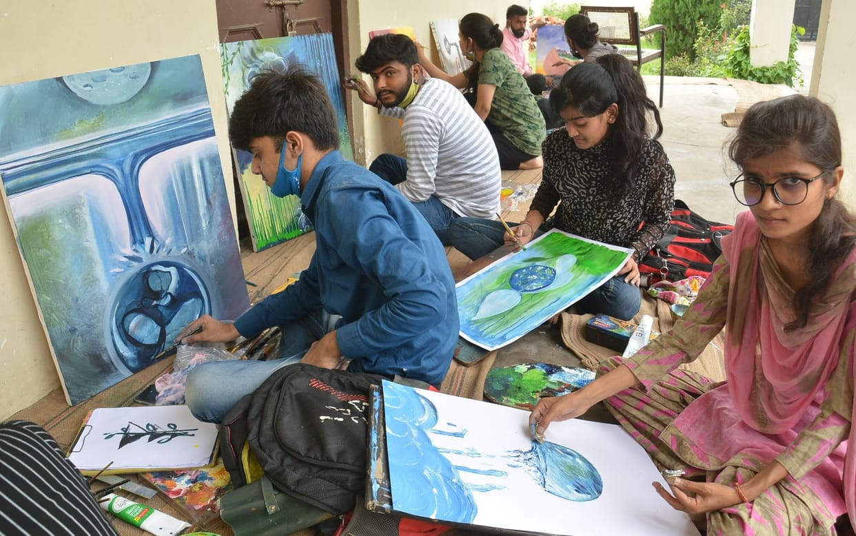 Painting Competition: Lakshya, Anmol, Shiva and Bhumika First