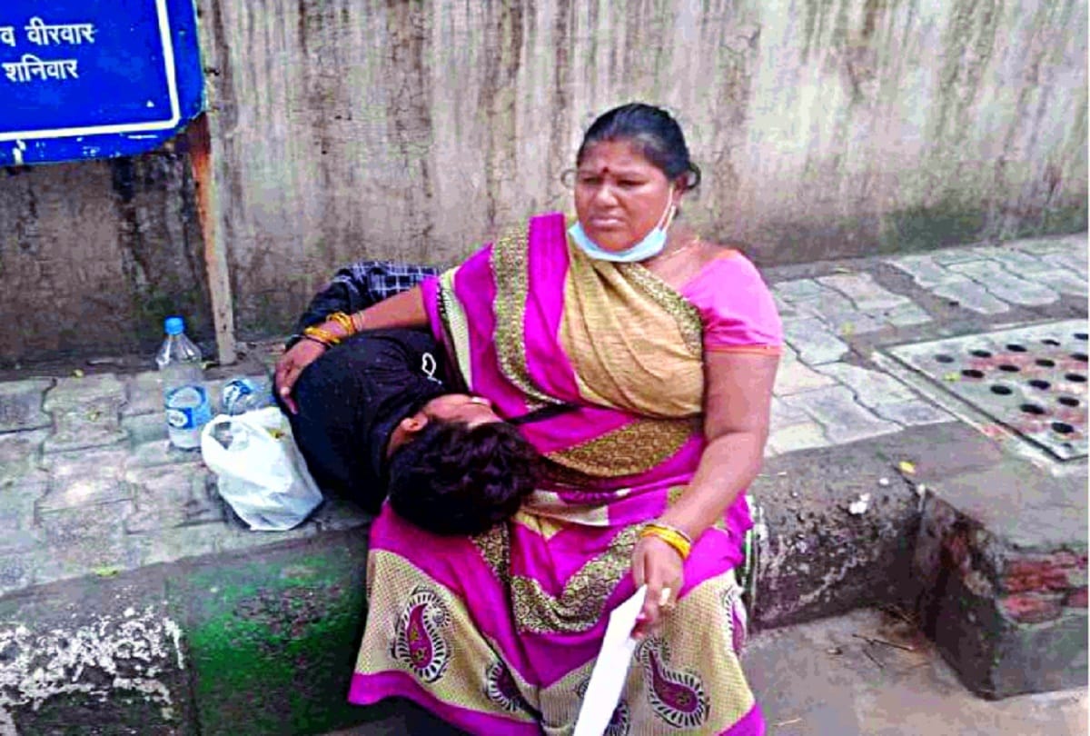in ballabhgarh a youth lying on the ground for lack of treatment outside opd building in aiims