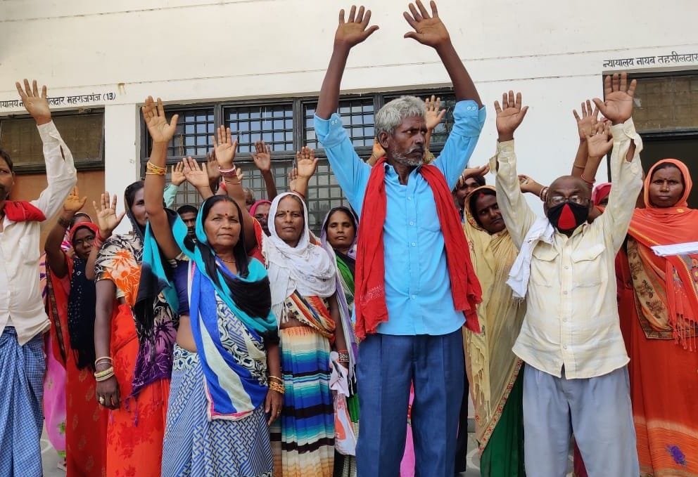 Villagers demonstrated against encroachment on Chak Marg