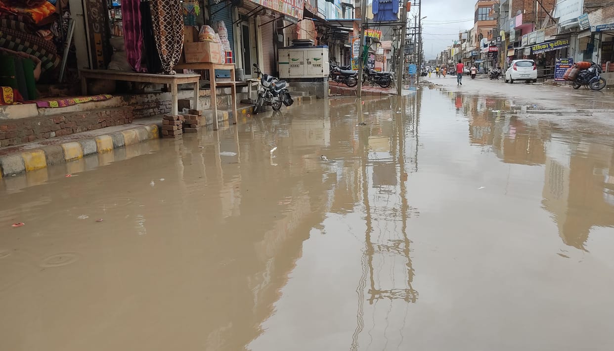 97 lakh rupees spent on dharamshala road, still no solution for water drainage
