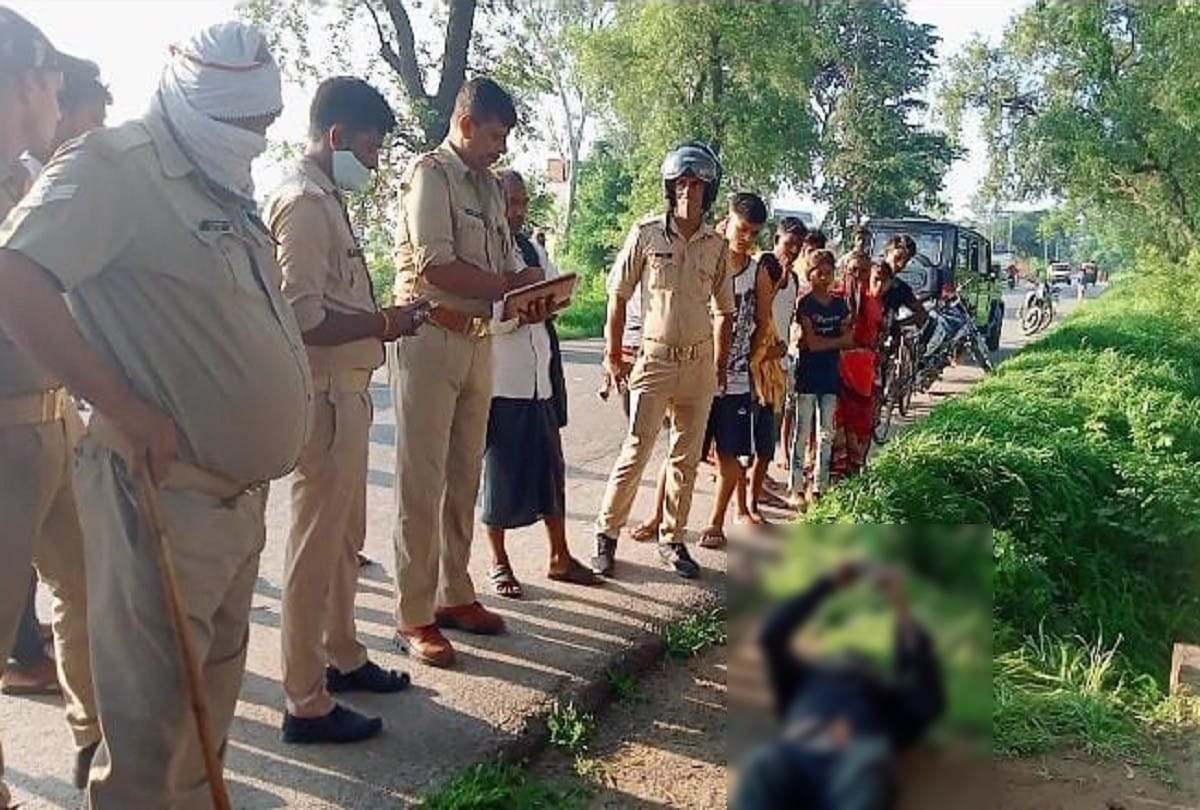 Dead body of middle aged found roadside drain in chandauli police trying for identification continue sensation in area