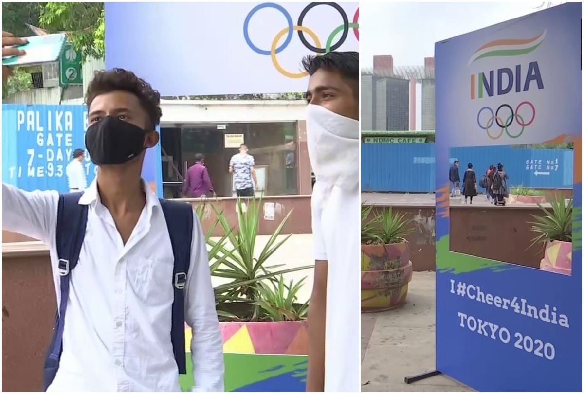 Cheer points set up in different parts taking selfies and cheering for players participating in Tokyo Olympics