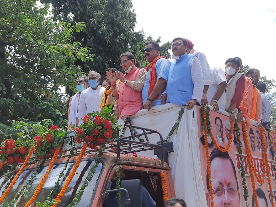 uttarakhand news : cm pushkar singh dhami udham singh nagar visit home district today watch photos