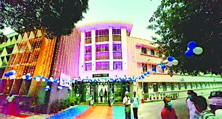 Income Tax Day today, the building decorated like a bride