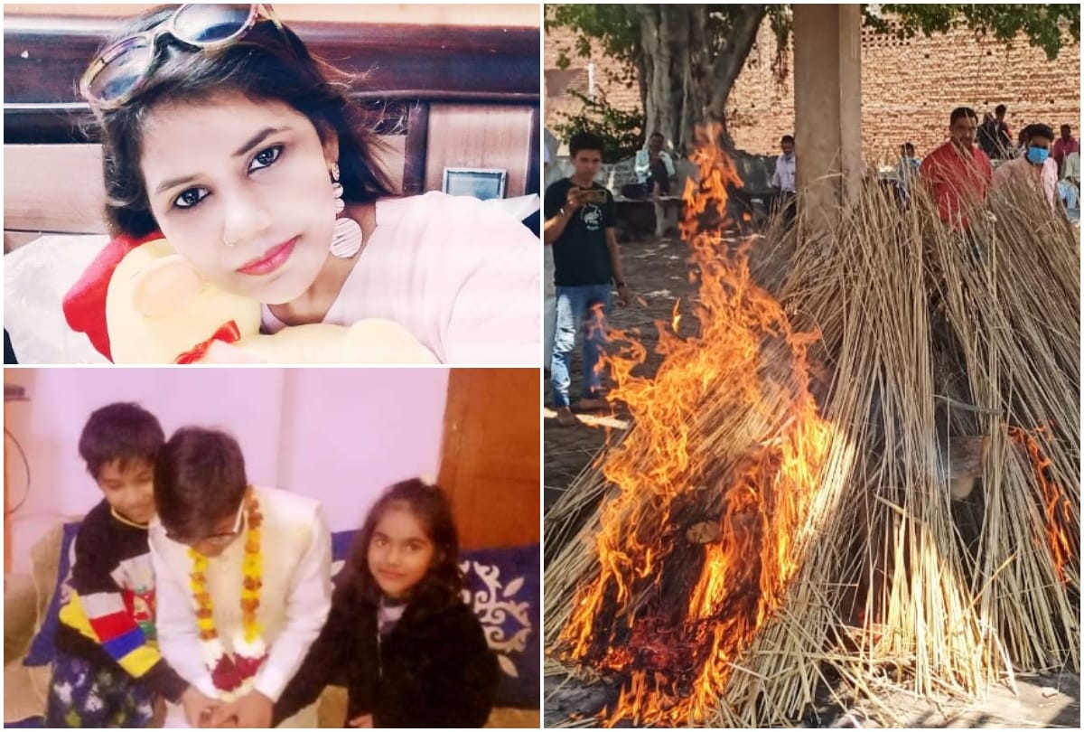 agra mass murder news: mother and children dead bodies cremated in agra