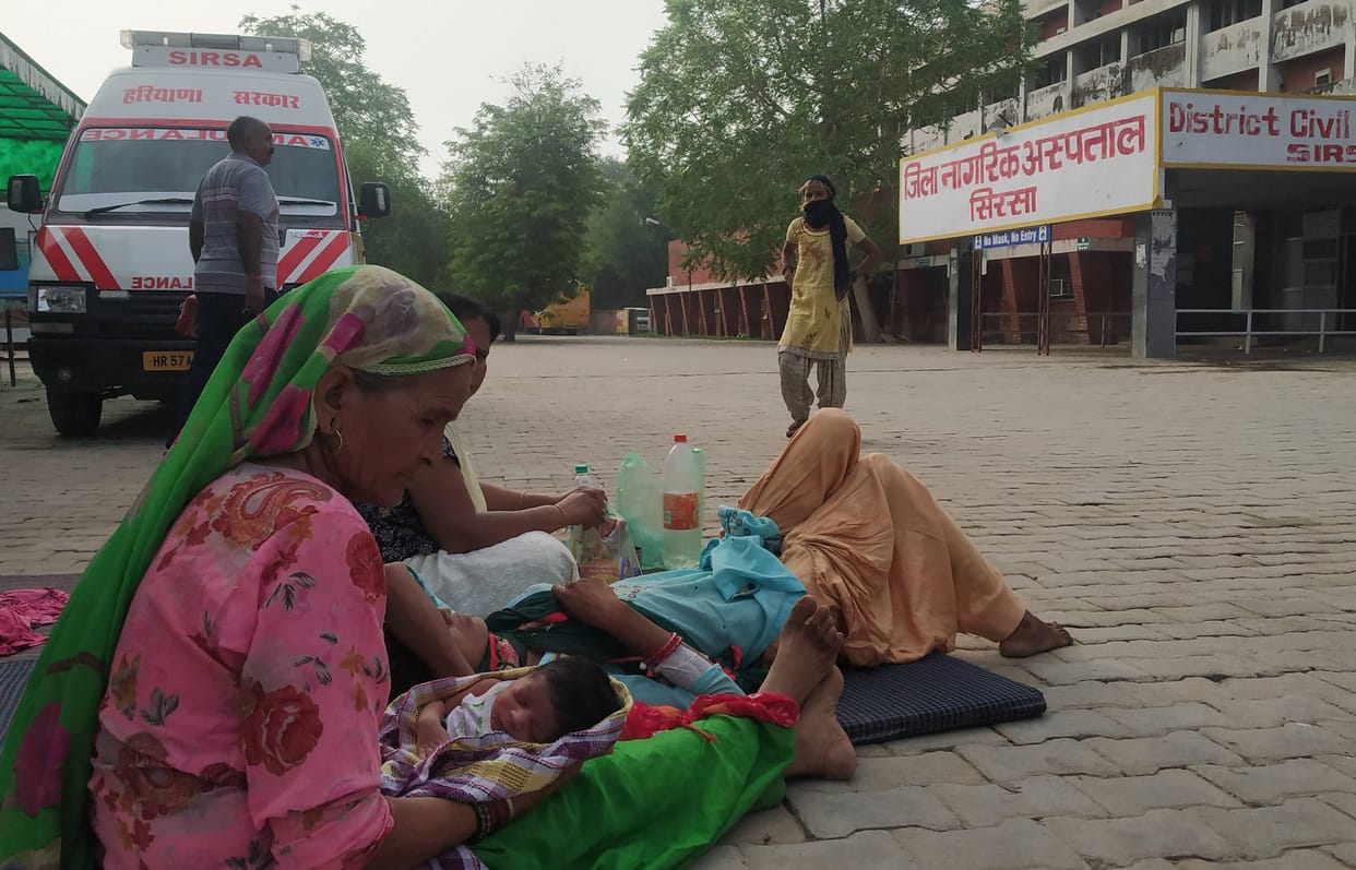 Electricity interrupted for eight hours in civil hospital, attendants sitting with children outside