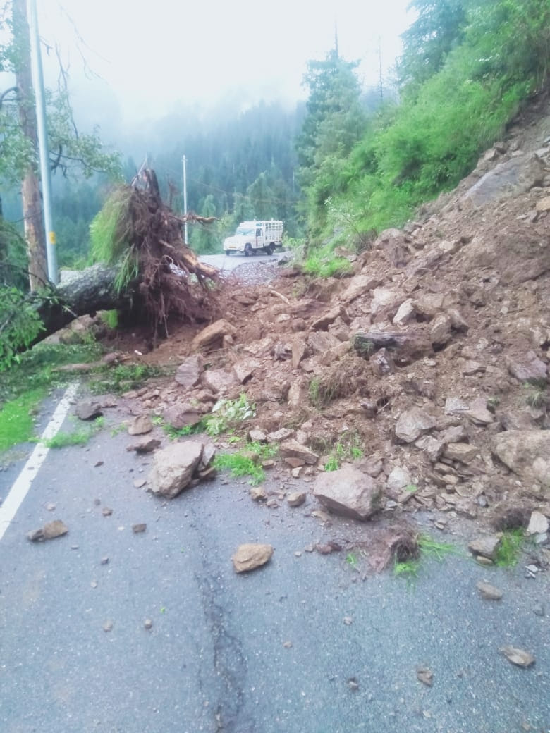 Highway remained closed for three hours due to falling trees