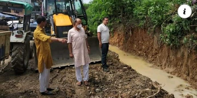 A few months ago the paved road was uprooted