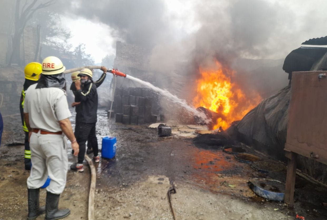 chemical factory burnt