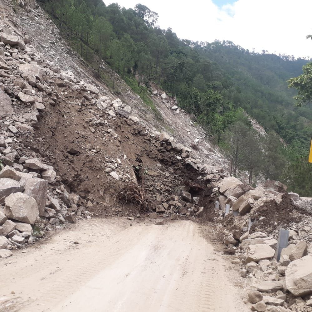 300 meters high hill fell in Swanla