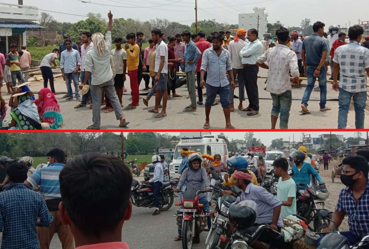 Anger of people erupted against waterlogging people jammed Gorakhpur-Deoria road for hours