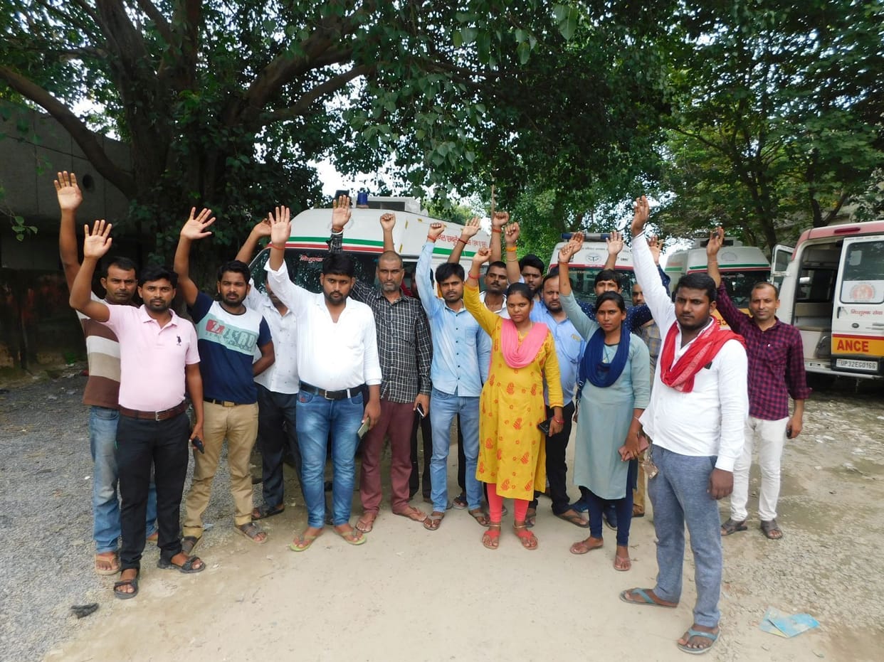 Workers strike, 40 ambulances jammed