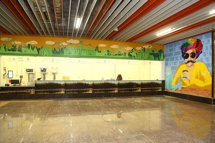 jhajjar bahadurgarh news,How wonderful  Metro station of Dhansa stand decorated with attractive artworks