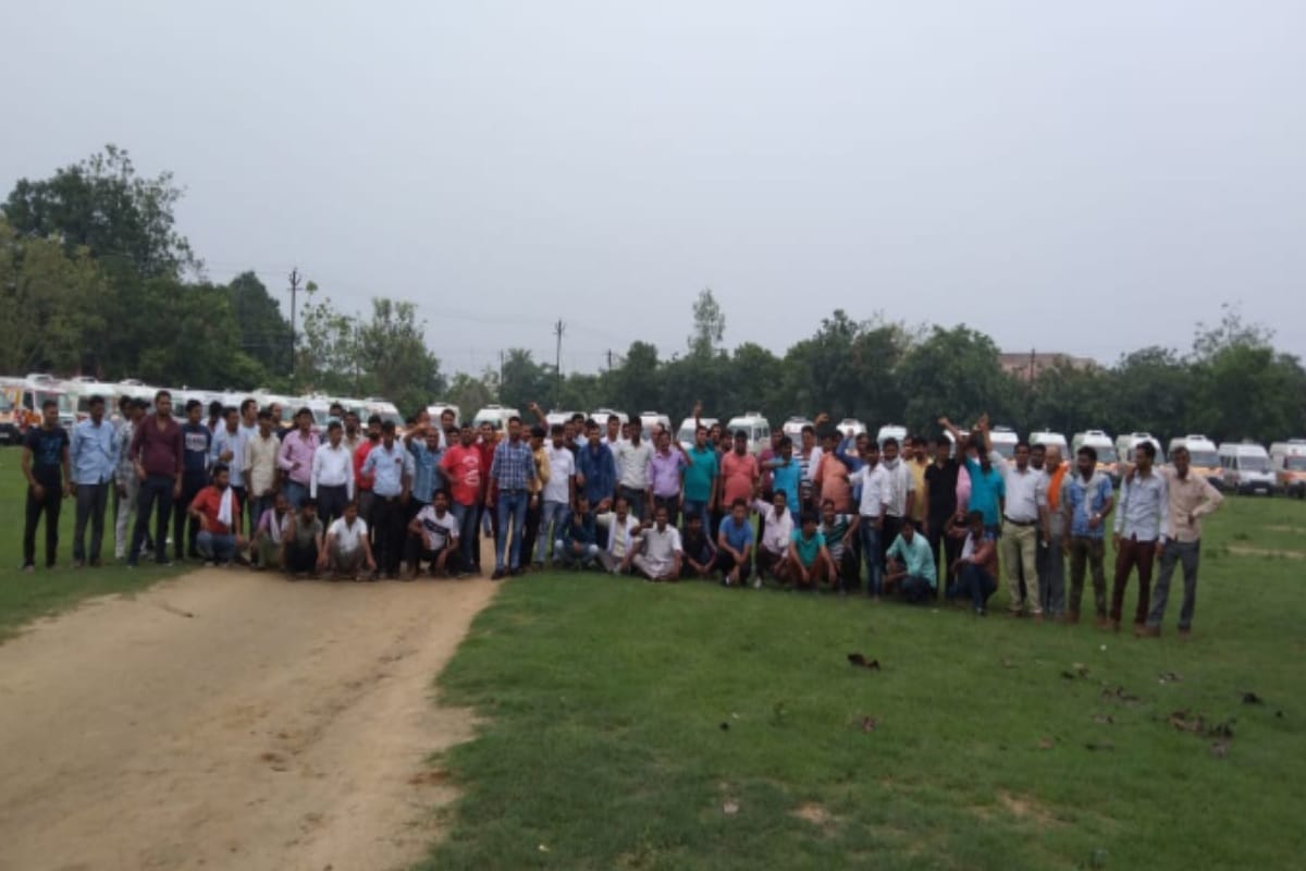 Ambulance drivers strike: In Meerut-Saharanpur, protest demonstration for six-point demands