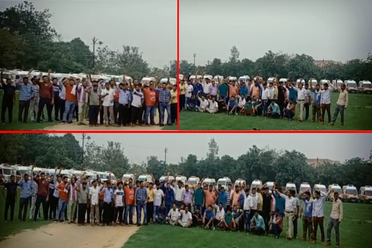 Ambulance drivers strike: In Meerut-Saharanpur, protest demonstration for six-point demands