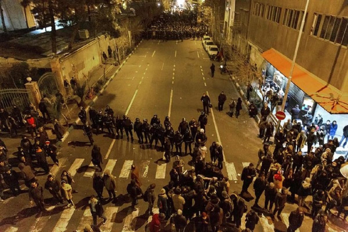 Water crisis in iran forced the people on streets, security forces used tear gas shells on the protesters